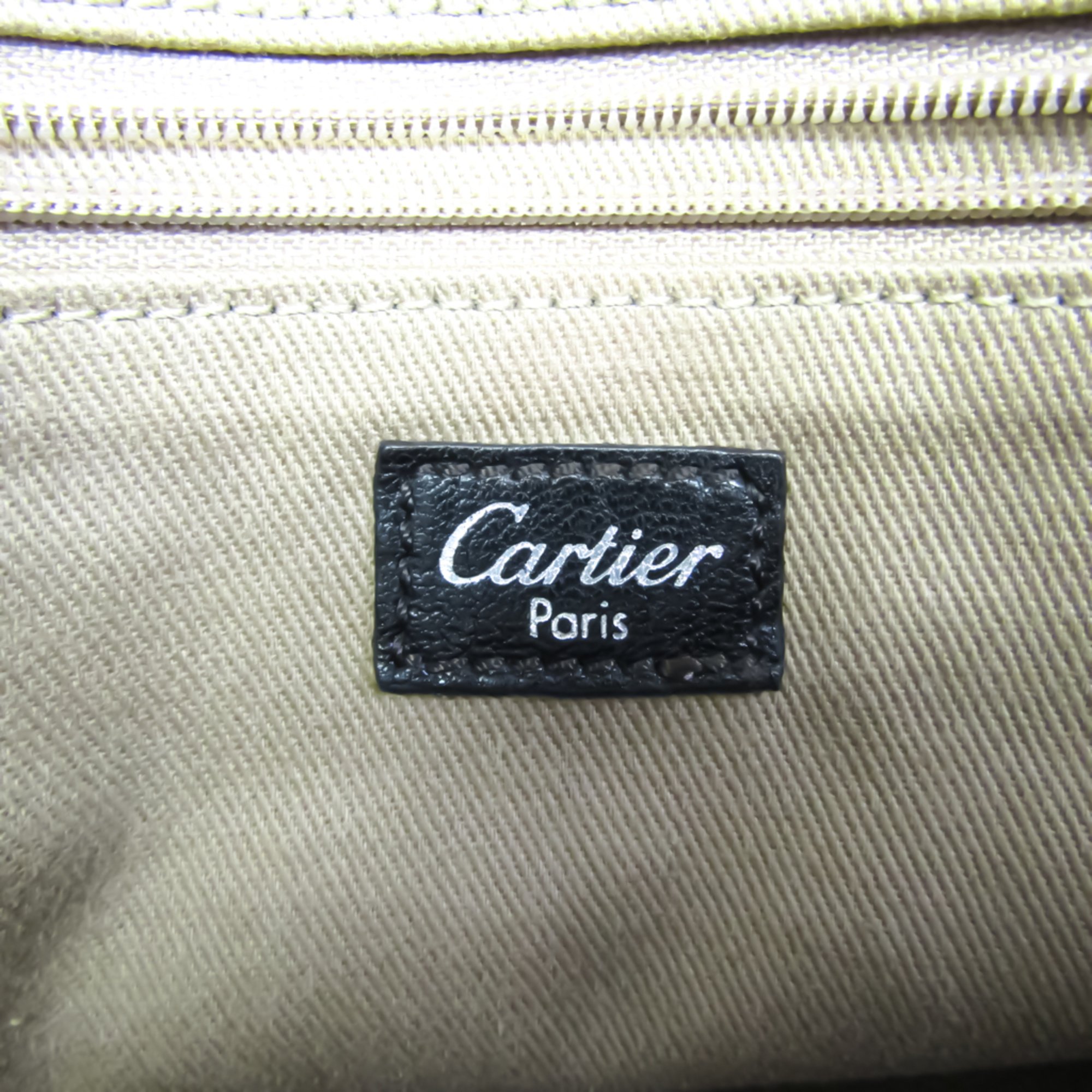 カルティエ(Cartier) マルチェロ ユニセックス スエード,レザー ハンドバッグ,ショルダーバッグ ブラック,ブラウン