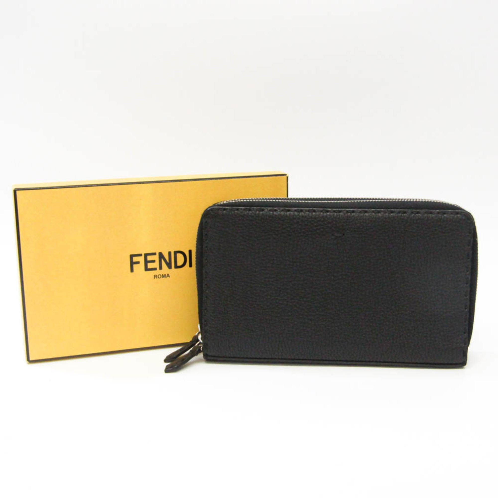 フェンディ(Fendi) セレリア 7M0192 ユニセックス レザー 長財布（二つ折り） ブラック