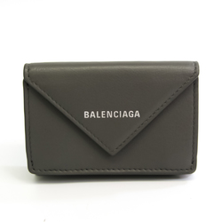 バレンシアガ(Balenciaga) ペーパー 391446 ユニセックス レザー 財布（三つ折り） グレー