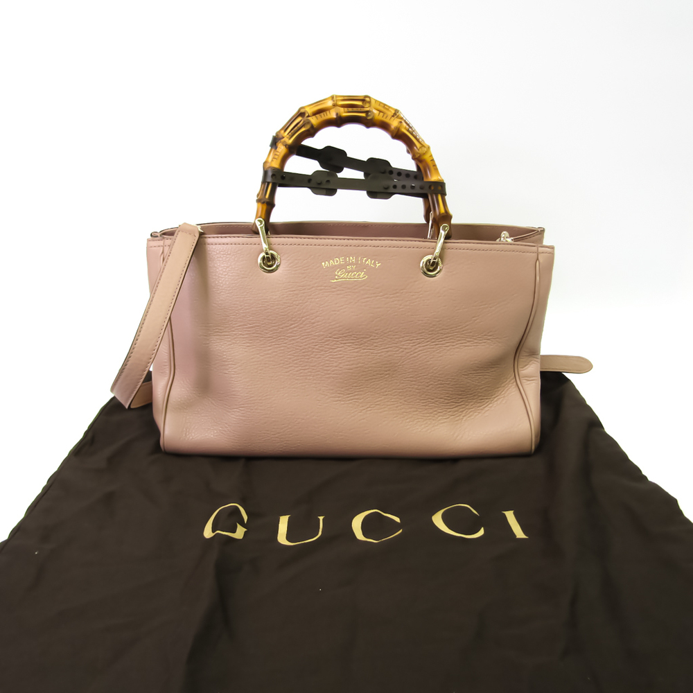 グッチ(Gucci) バンブー 323660 レディース レザー ハンドバッグ,ショルダーバッグ ピンク