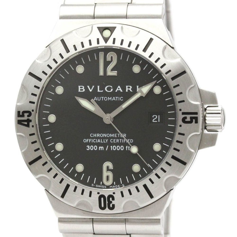 【BVLGARI】ブルガリ ディアゴノ スクーバ ステンレススチール 自動巻き メンズ 時計 SD40S