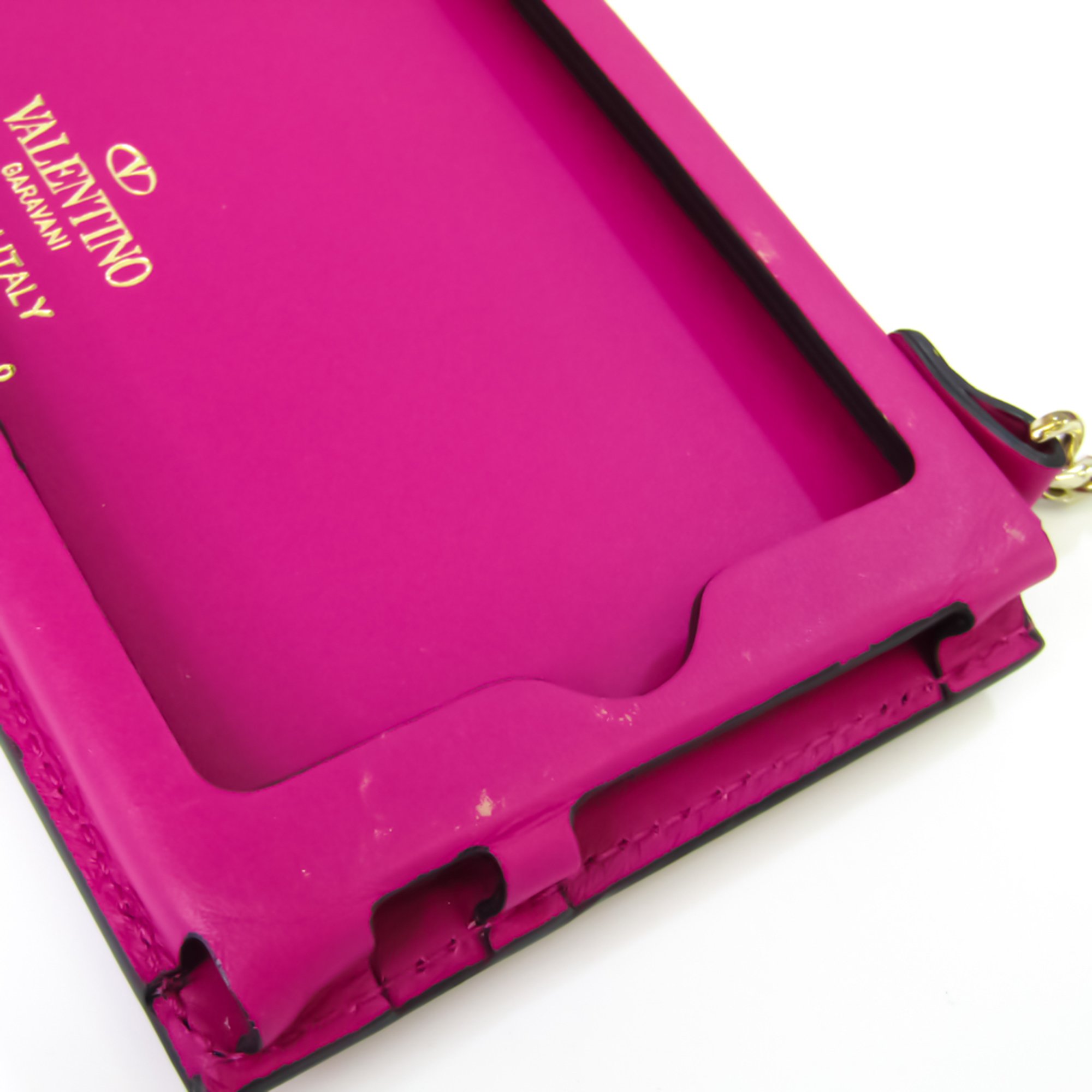 ヴァレンティノ・ガラヴァーニ(Valentino Garavani) レザー バンパー iPhone 6s 対応 ピンク