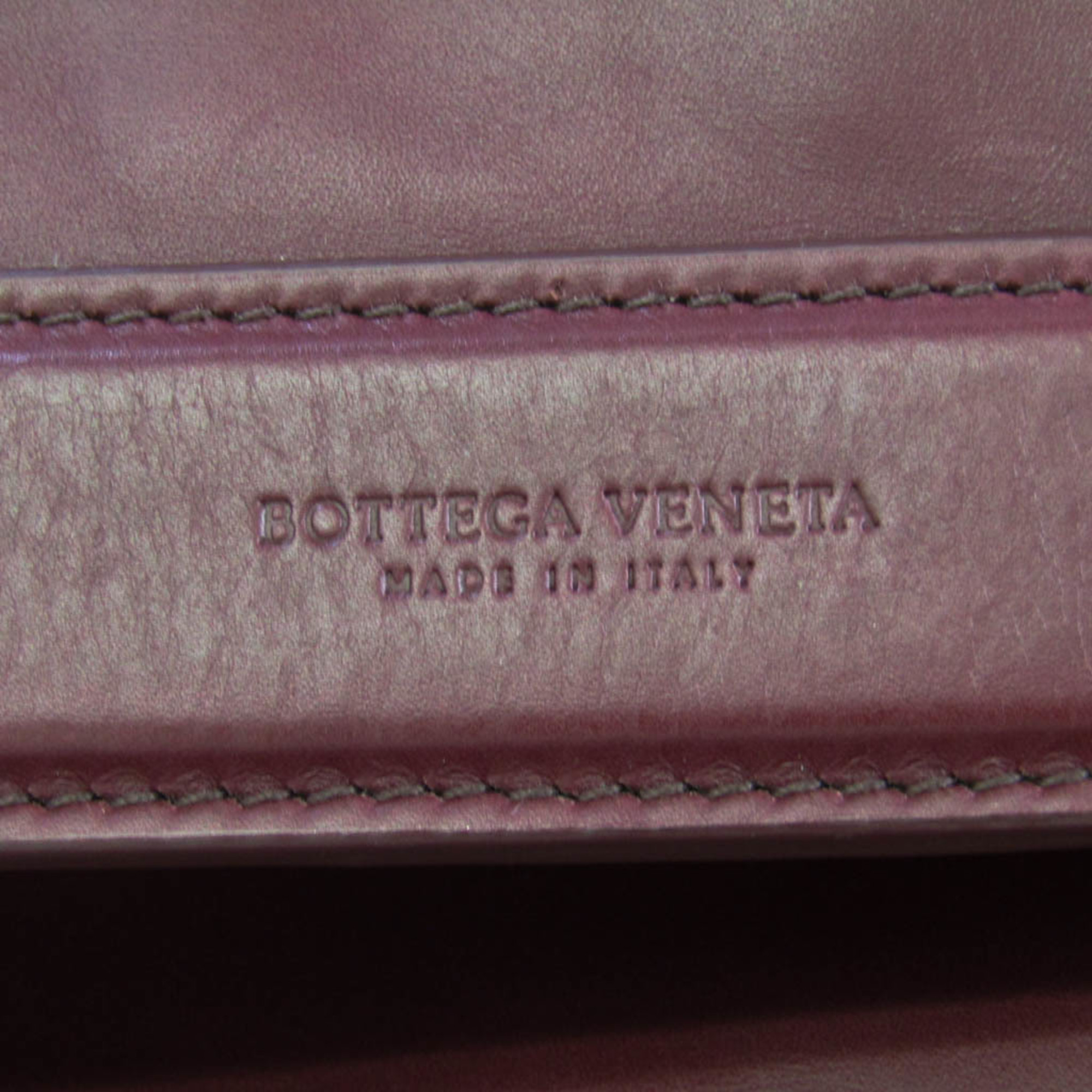 ボッテガ・ヴェネタ(Bottega Veneta) ユニセックス レザー ショルダーバッグ レッド,ワイン