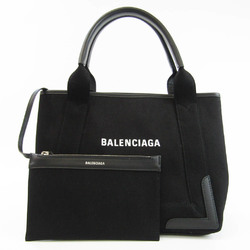 バレンシアガ(Balenciaga) ネイビーカバ S 339933 ユニセックス キャンバス,レザー ハンドバッグ,トートバッグ ブラック