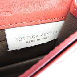 ボッテガ・ヴェネタ(Bottega Veneta) イントレチャート ウォータースネイク レザー カードケース ピンク