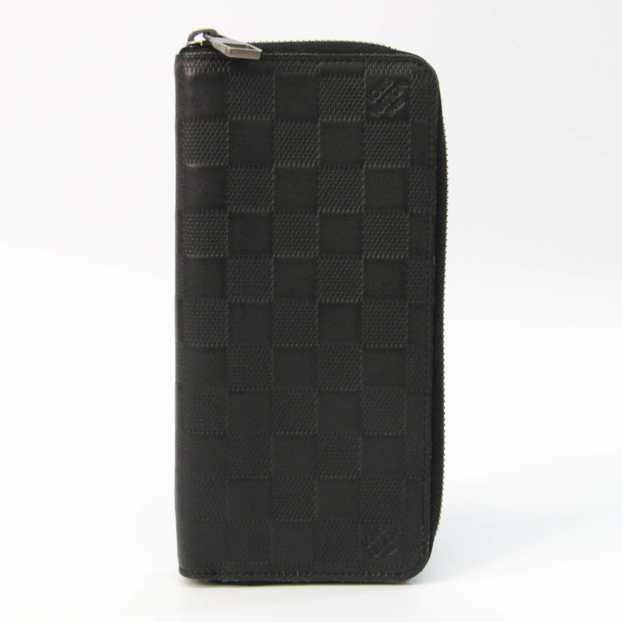 ルイ・ヴィトン(Louis Vuitton) ダミエアンフィニ ジッピーウォレット ヴェルティカル N63548 メンズ ダミエアンフィニ 長財布（二つ折り） オニキス