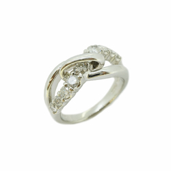 ダイヤモンド 0.71ct ウェーブ クロス デザイン Pt900 プラチナ リング 指輪