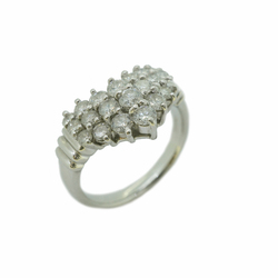 リング ダイヤモンド 1.0ct V字 3連 デザイン Pt900 プラチナ リング 指輪
