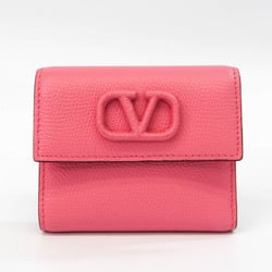 ヴァレンティノ・ガラヴァーニ(Valentino Garavani) Vスリング レディース レザー 財布（三つ折り） ピンク
