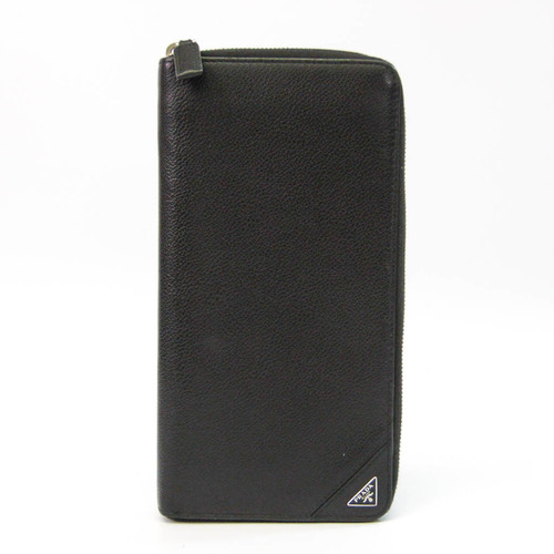 プラダ(Prada) サフィアーノ メンズ レザー 長財布（二つ折り） ブラック