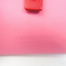 ボッテガ・ヴェネタ(Bottega Veneta) レザー カードケース ピンク,レッド