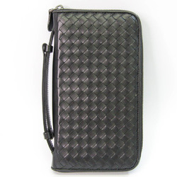 ボッテガ・ヴェネタ(Bottega Veneta) イントレチャート メンズ レザー 長財布（二つ折り） ブラック