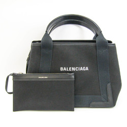 バレンシアガ(Balenciaga) ネイビーカバス S 339933 メンズ,レディース キャンバス,レザー ハンドバッグ,トートバッグ ブラック