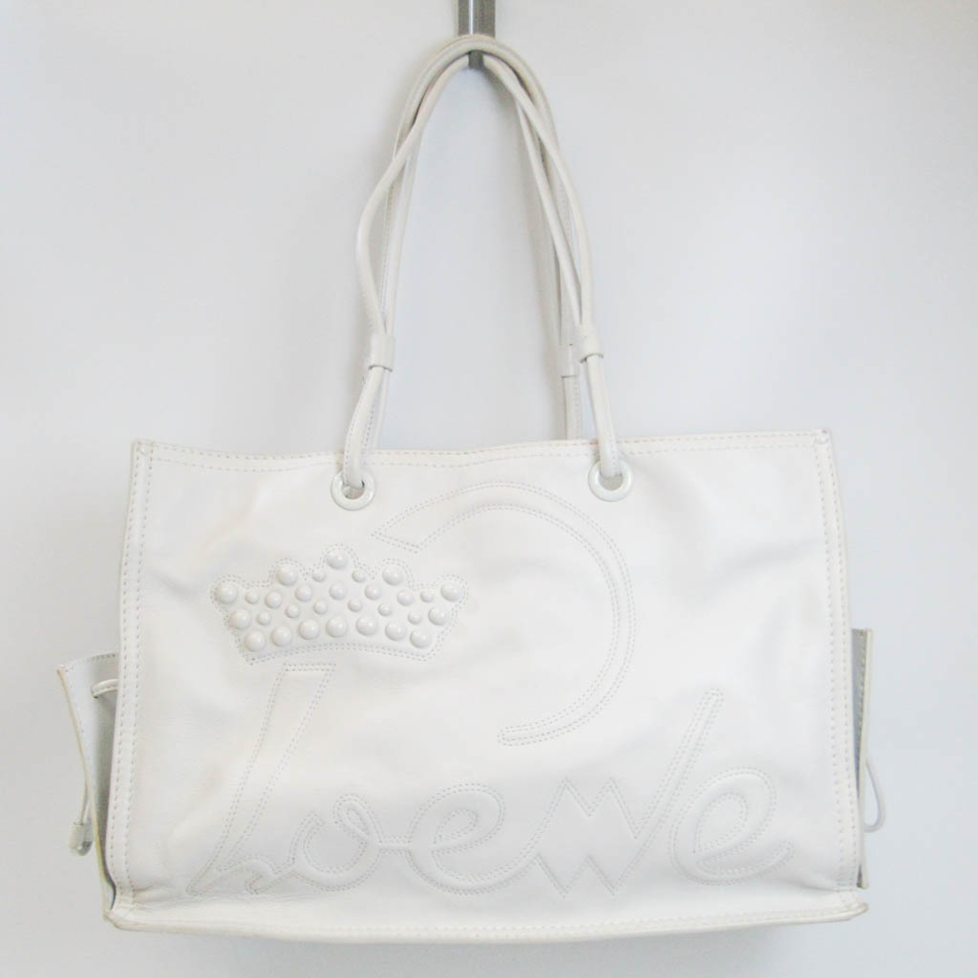 LOEWE トートバッグ　財布　セット　ホワイトレザー　ロゴ型押し質屋古物市場ストア商品