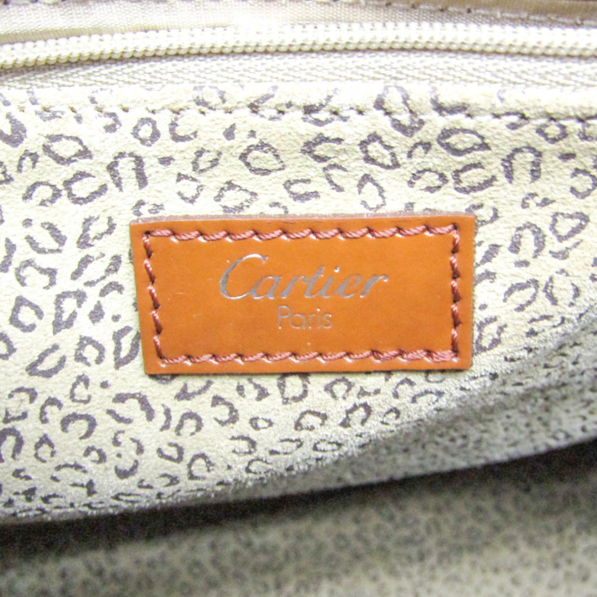 カルティエ(Cartier) レディース レザー トートバッグ ブラウン