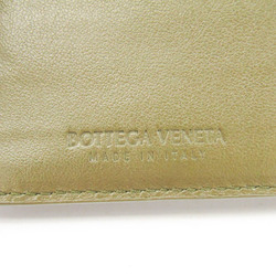 ボッテガ・ヴェネタ(Bottega Veneta) イントレチャート レディース,メンズ レザー 中財布（二つ折り） カーキ