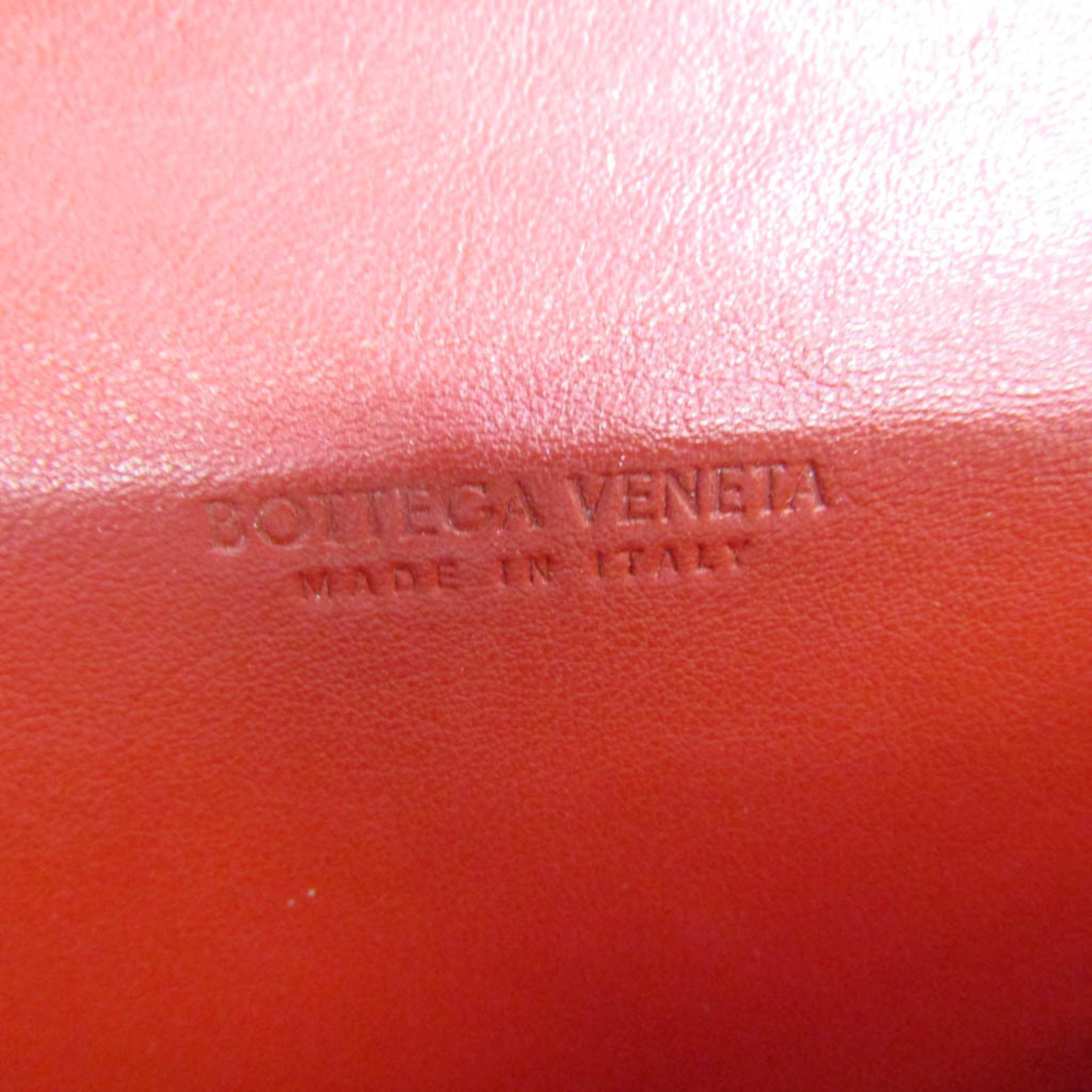 ボッテガ・ヴェネタ(Bottega Veneta) イントレチャート 591365 レディース,メンズ レザー 長財布（二つ折り） ダークグレー,レッド