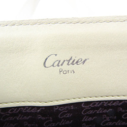 カルティエ(Cartier) カボション レディース レザー トートバッグ ライトベージュ
