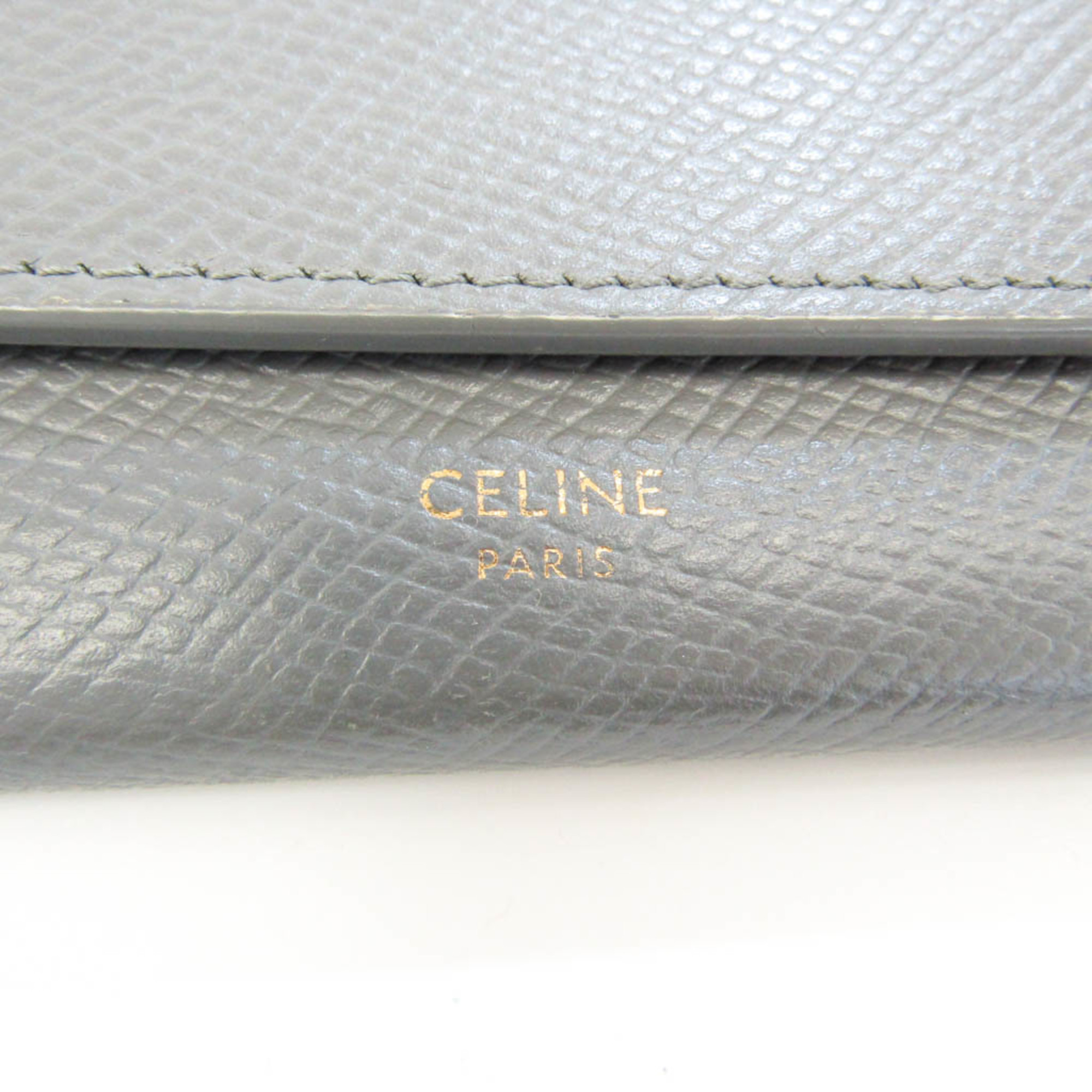 セリーヌ(Celine) ラージフラップ 10B563 レディース レザー 長財布（二つ折り） グレー