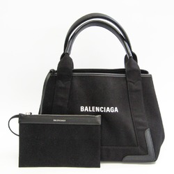 バレンシアガ(Balenciaga) ネイビーカバス S 339933 メンズ,レディース キャンバス,レザー ハンドバッグ,トートバッグ ブラック