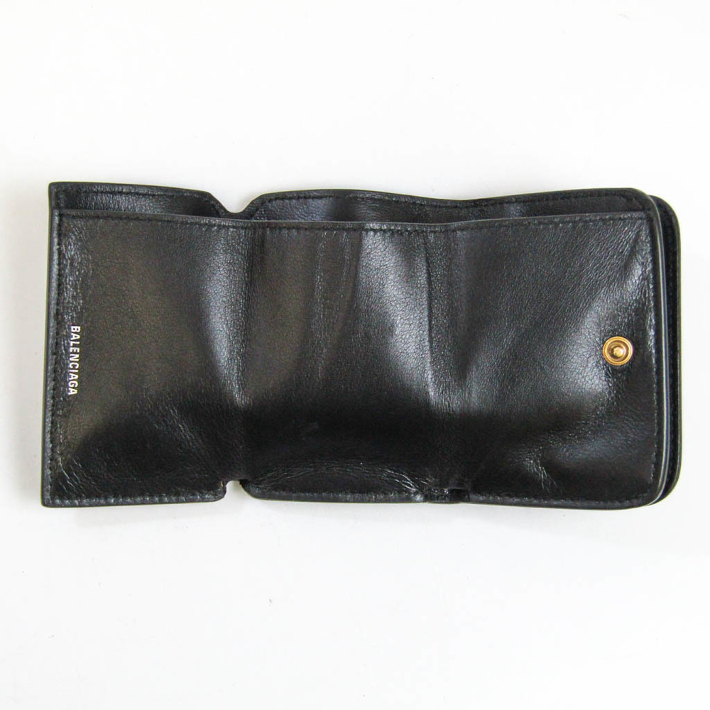 バレンシアガ(Balenciaga) CASH MINI WALLET 593813 レディース,メンズ レザー 財布（三つ折り） ブラック,ホワイト