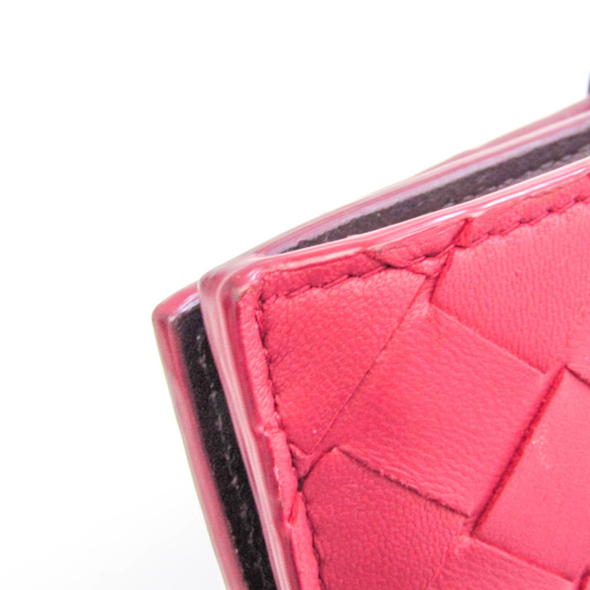 ボッテガ・ヴェネタ(Bottega Veneta) イントレチャート レディース レザー 中財布（二つ折り） ピンクレッド,パープル