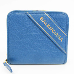 バレンシアガ(Balenciaga) BLANKET BILLFOLD 466877 レディース,メンズ レザー 財布（二つ折り） ダークブルー,ゴールド