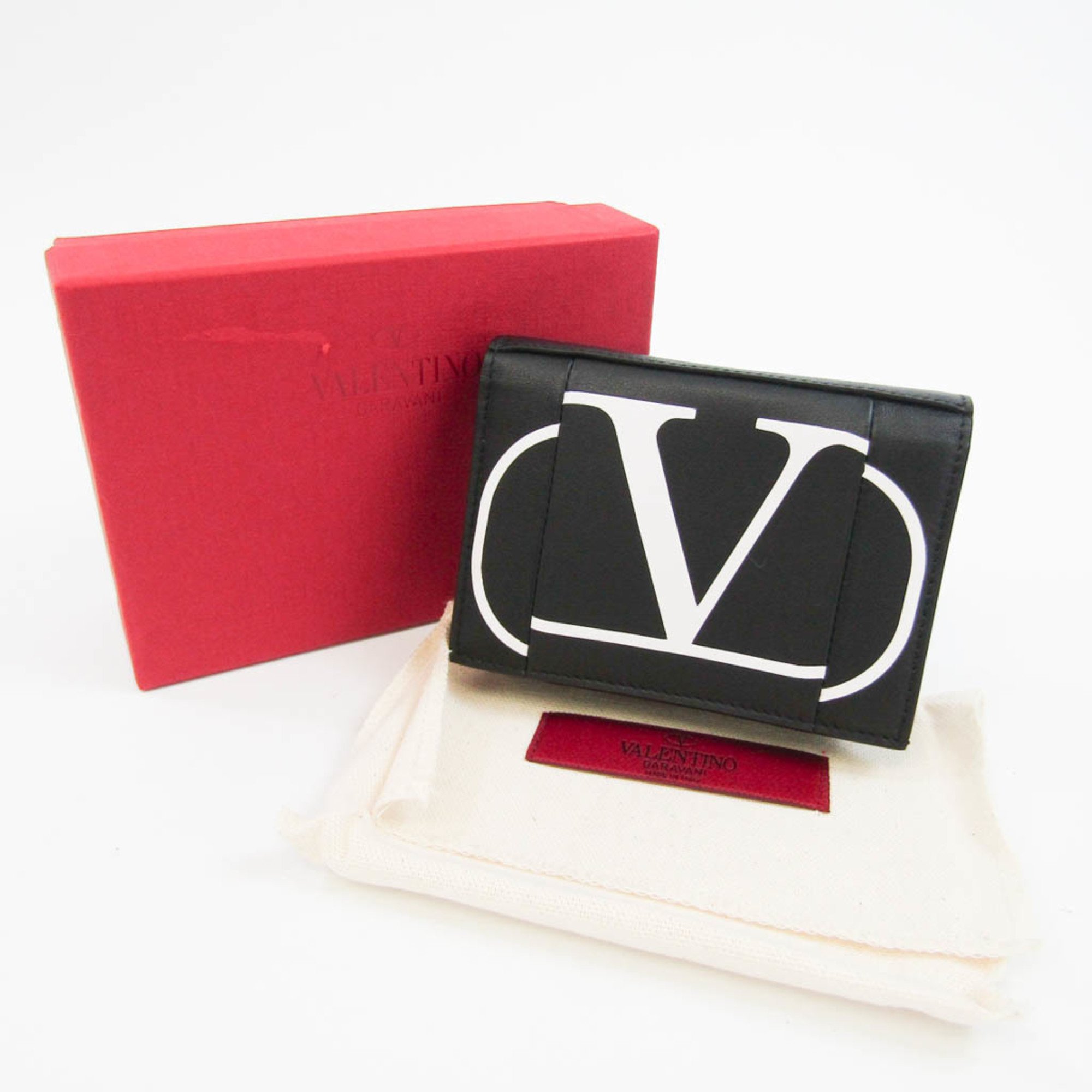 ヴァレンティノ・ガラヴァーニ(Valentino Garavani) V Logo Printed Wallet SW2P0P39KZQ レディース レザー 財布（二つ折り） ブラック,ホワイト