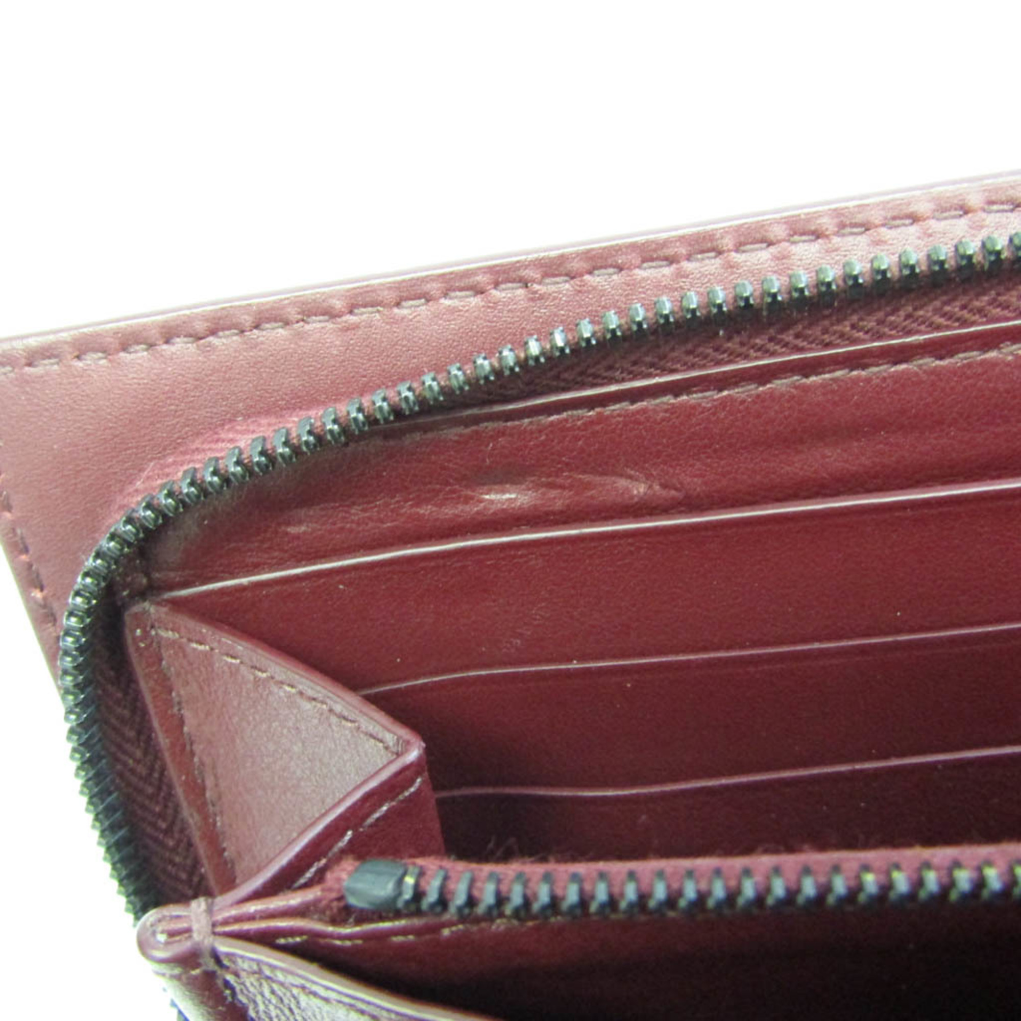 ボッテガ・ヴェネタ(Bottega Veneta) イントレチャート レディース レザー 長財布（二つ折り） ボルドー