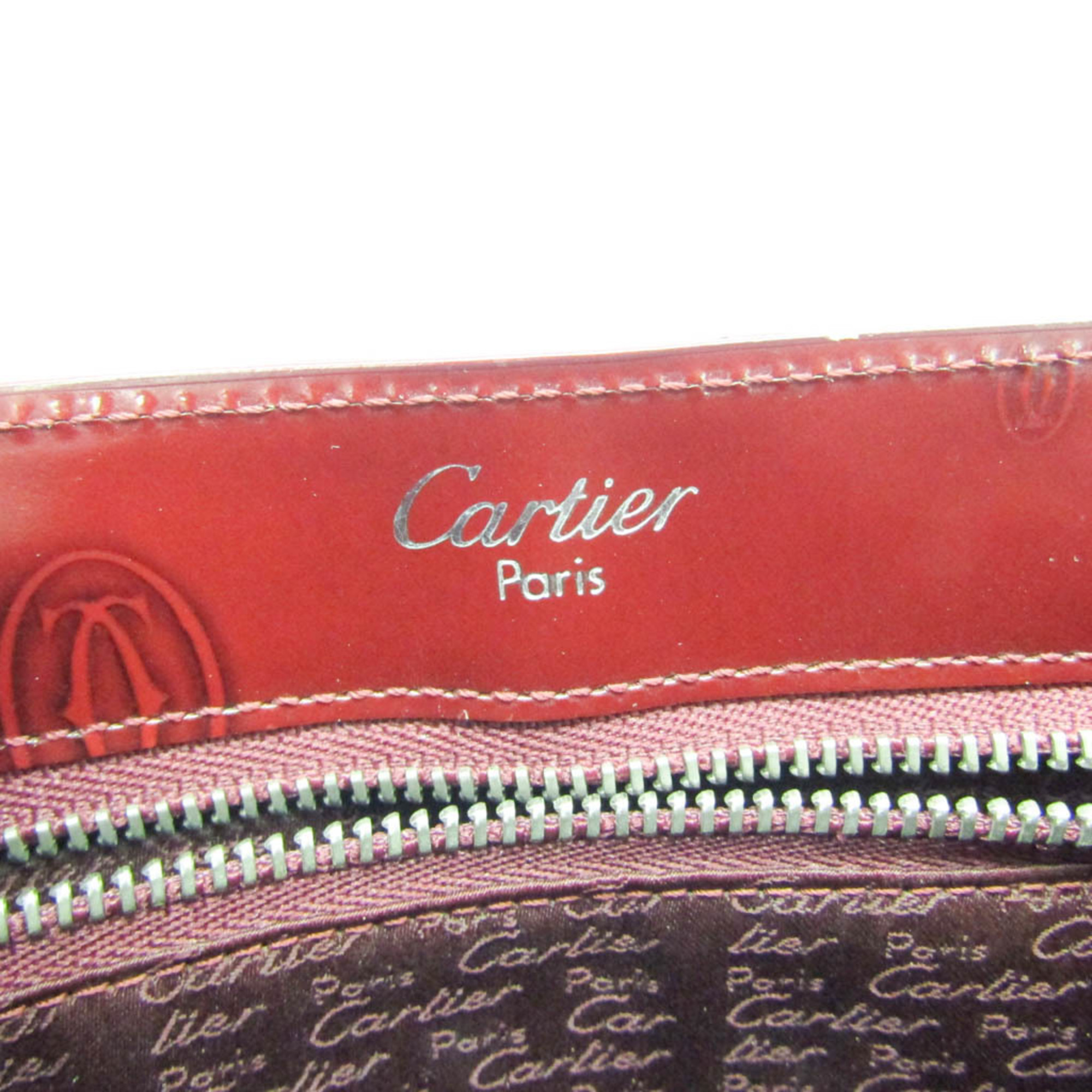 カルティエ(Cartier) ハッピーバースデー レディース レザー ハンドバッグ ボルドー