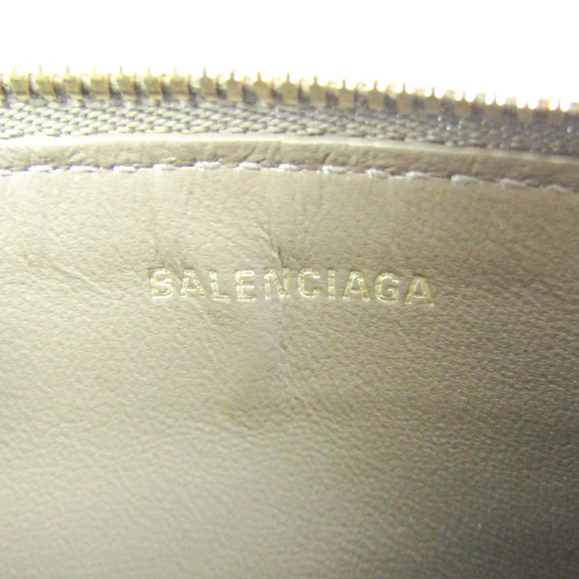 バレンシアガ(Balenciaga) ロゴプリント 640535 レザー カードケース ベージュブラウン,ブラック,ホワイト