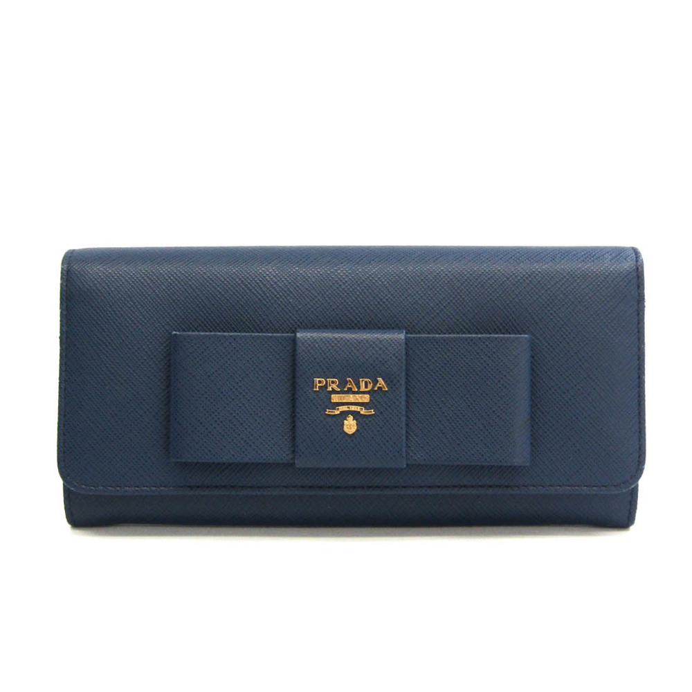 プラダ(Prada) サフィアーノ フィオッコリボン 1MH132 レディース Saffiano 長財布（二つ折り） Bluette(ブリエッタ) |  eLADY Globazone