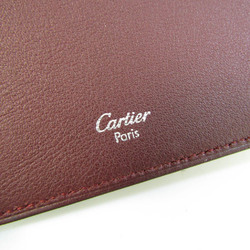 カルティエ(Cartier) カボション ドゥ カルティエ L3000593 レザー カードケース ブラック,ボルドー