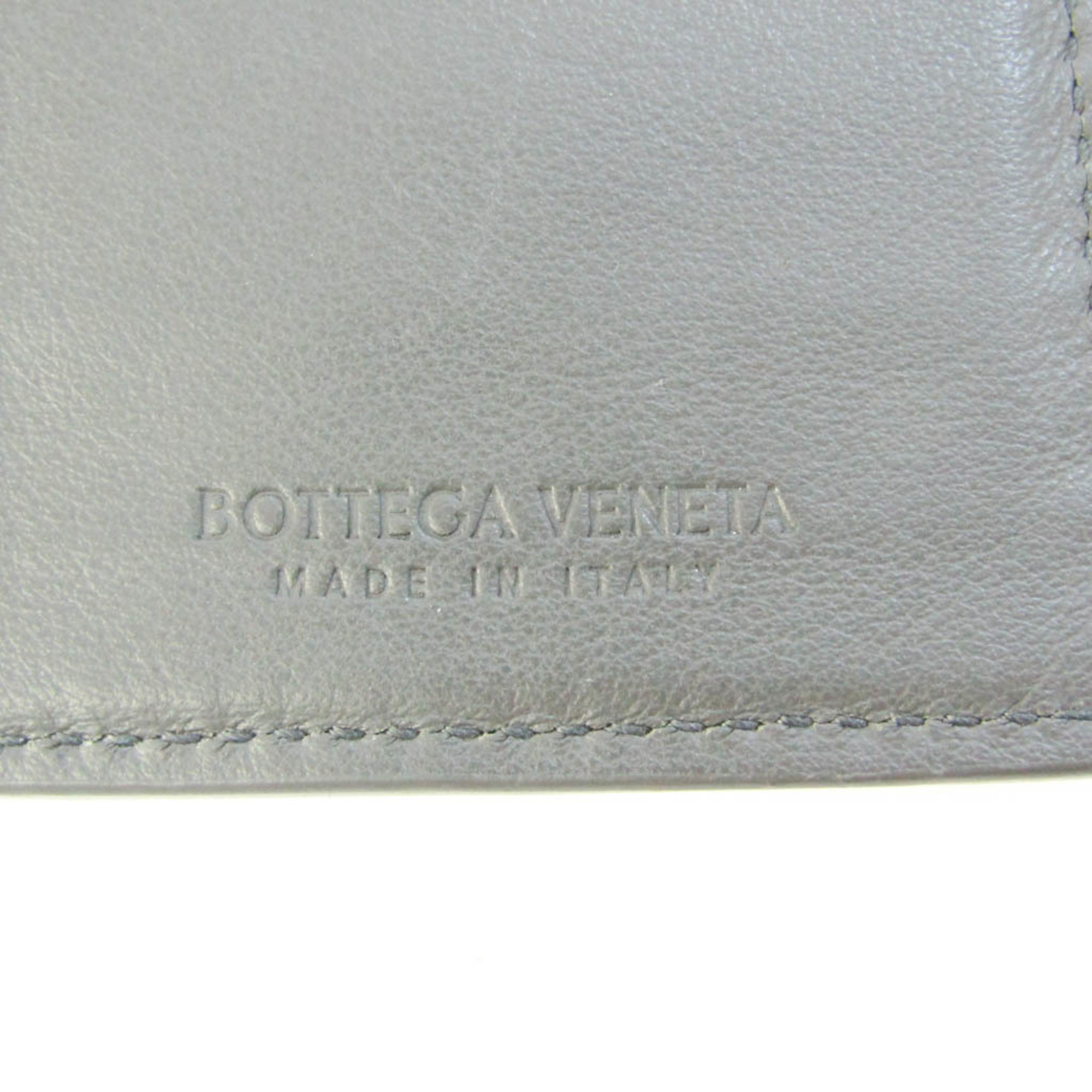 ボッテガ・ヴェネタ(Bottega Veneta) イントレチャート レディース,メンズ レザー 長札入れ（二つ折り） グレー