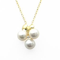 ミキモト(Mikimoto) ダイヤモンド,真珠 レディース,メンズ ファッション ペンダントネックレス (ゴールド) パール ダイヤモンド ネックレス