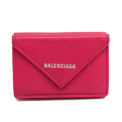 バレンシアガ(Balenciaga) ペーパーミニ 391446 レディース レザー 財布（三つ折り） ピンク