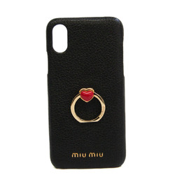 ミュウミュウ(Miu Miu) 5ZH058 レザー バンパー iPhone X 対応 ブラック,レッド