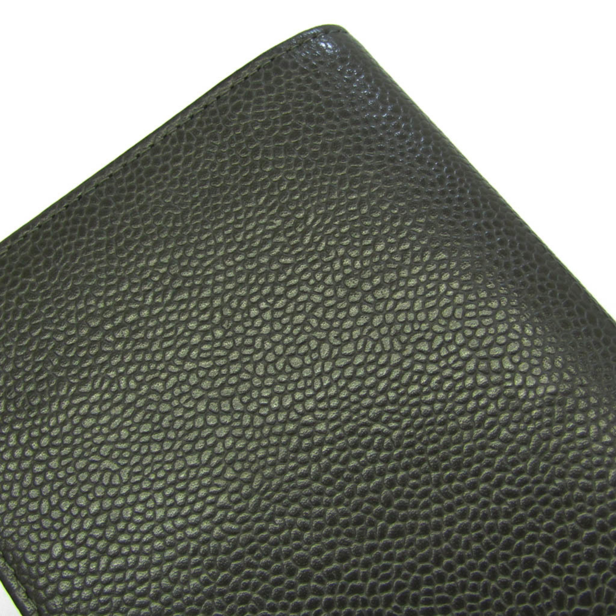 シャネル(Chanel) ココマーク A48651 レディース キャビアスキン 長財布（二つ折り） グレー