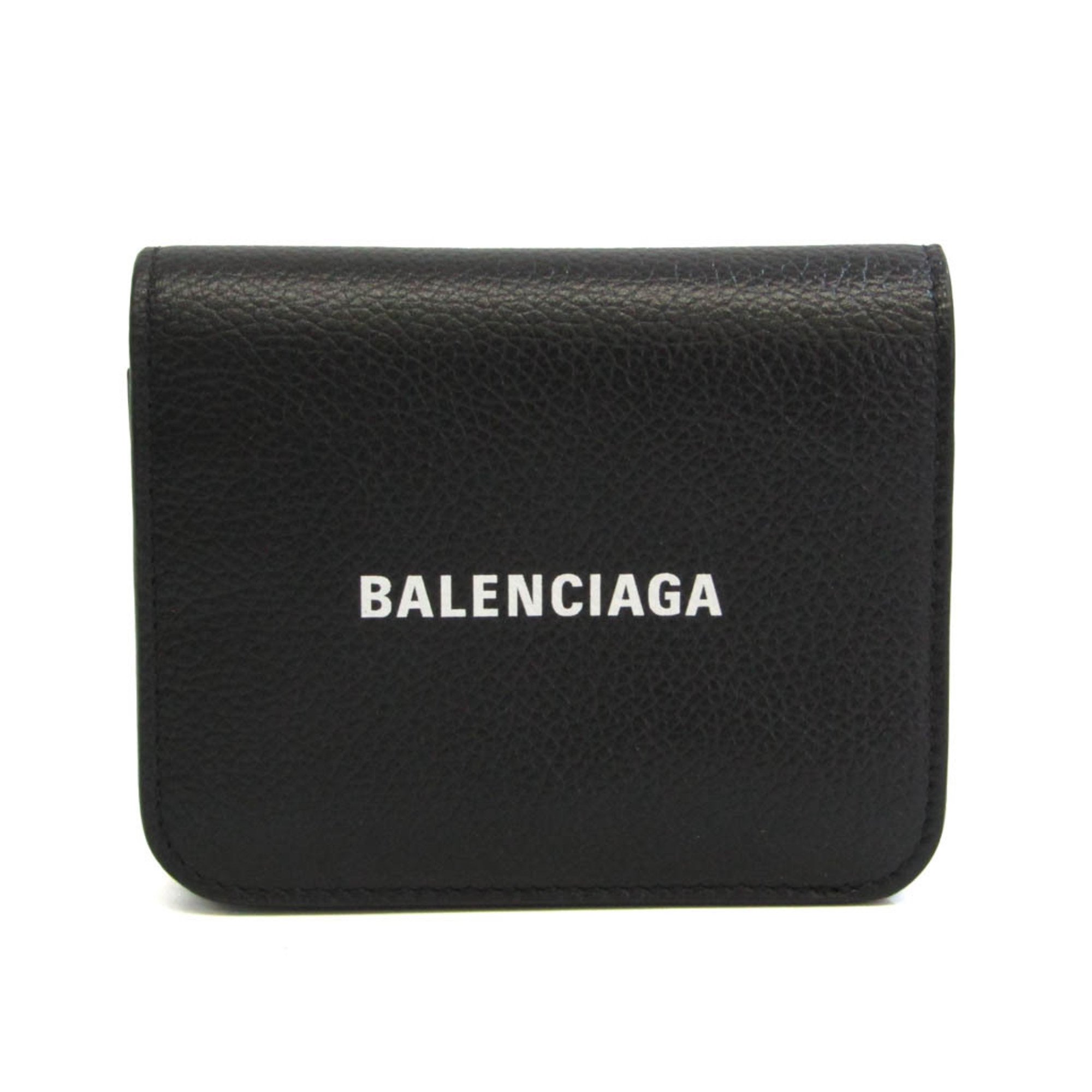BALENCIAGA 財布 二つ折り ブラック レザー - 小物
