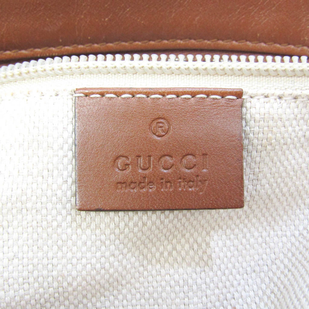 グッチ(Gucci) 337598 レディース,メンズ GGキャンバス,レザー ショルダーバッグ ベージュ,ブラウン
