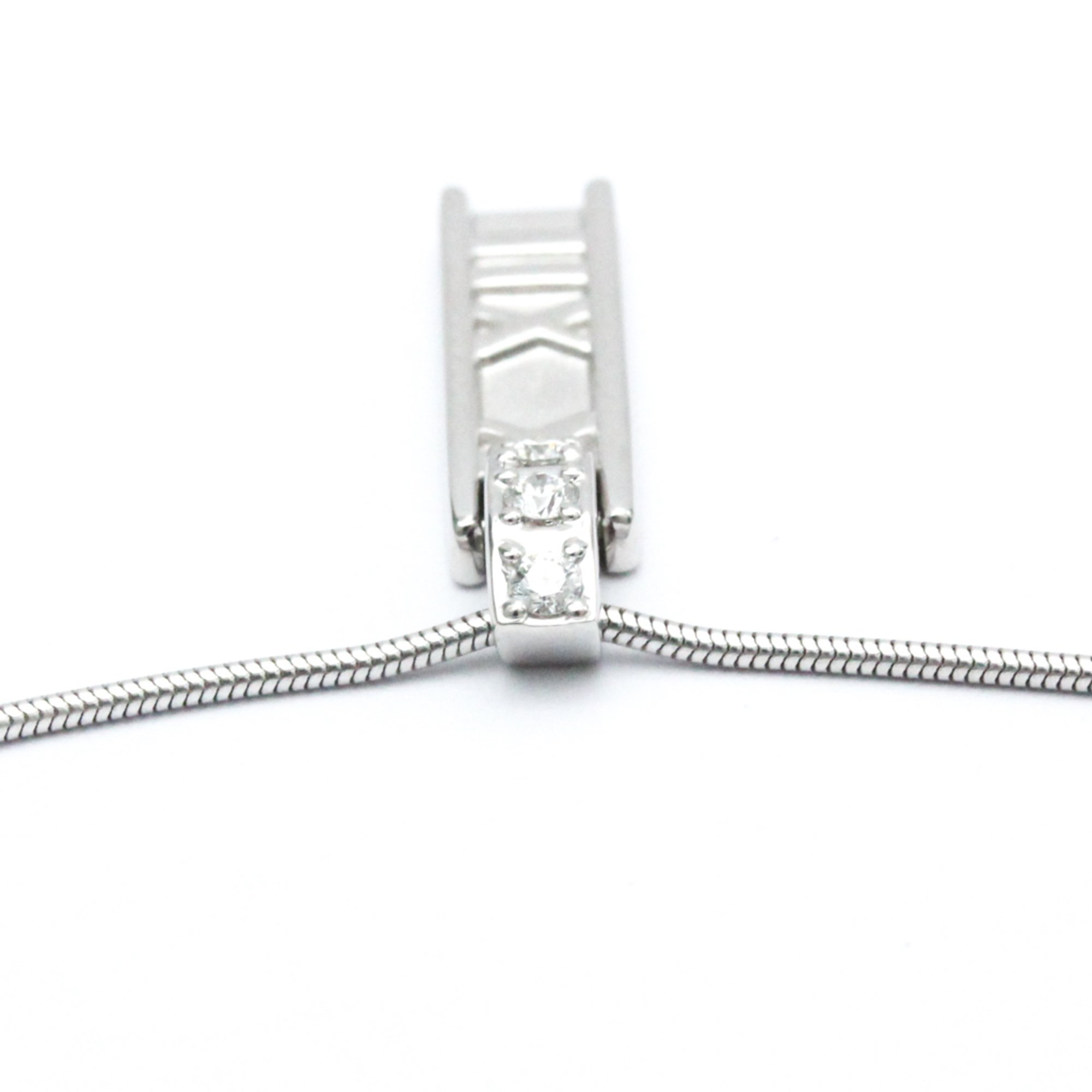 ティファニー(Tiffany) K18ホワイトゴールド(K18WG) ダイヤモンド メンズ,レディース ペンダントネックレス アトラス 3P ダイヤモンド ネックレス