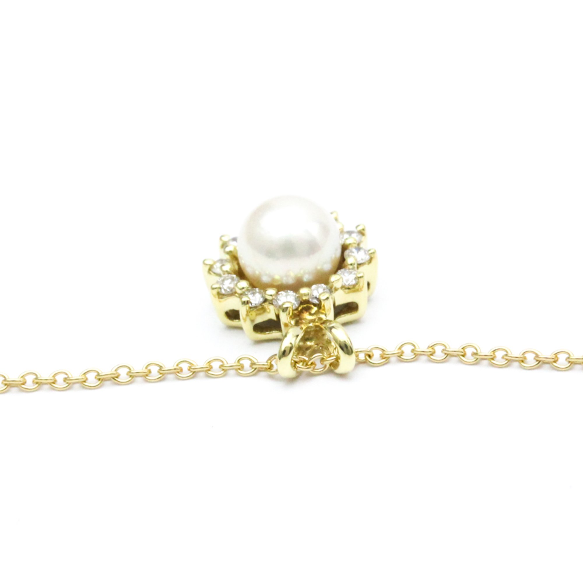 ティファニー(Tiffany) K18イエローゴールド(K18YG) ダイヤモンド,真珠 メンズ,レディース ファッション ペンダントネックレス  (ゴールド) パール ダイヤモンド ネックレス | eLADY Globazone