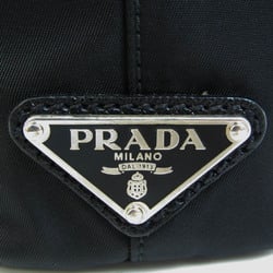 プラダ(Prada) レディース,メンズ レザー,ナイロン ショルダーバッグ ブラック