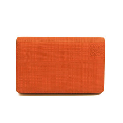 ロエベ(Loewe) リネン レザー 財布（二つ折り） オレンジ