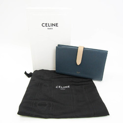 セリーヌ(Celine) ラージ ストラップ 10B633 メンズ,レディース レザー 長財布（二つ折り） ベージュ,ネイビー