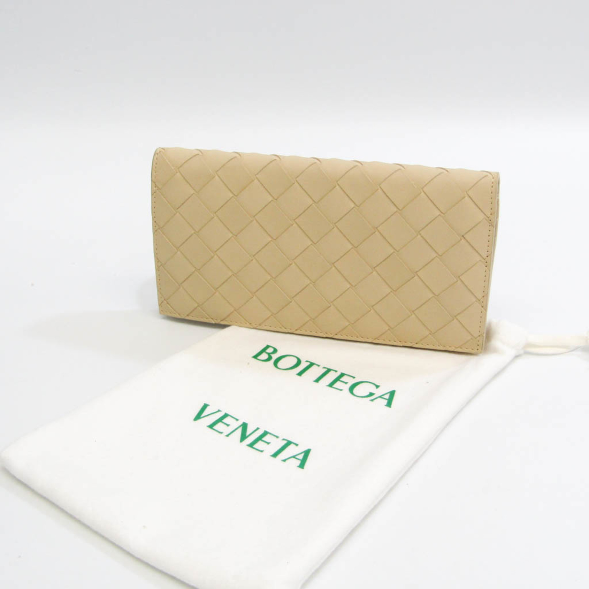 ボッテガ・ヴェネタ(Bottega Veneta) イントレチャート レディース,メンズ イントレチャート 長財布（二つ折り） クリーム