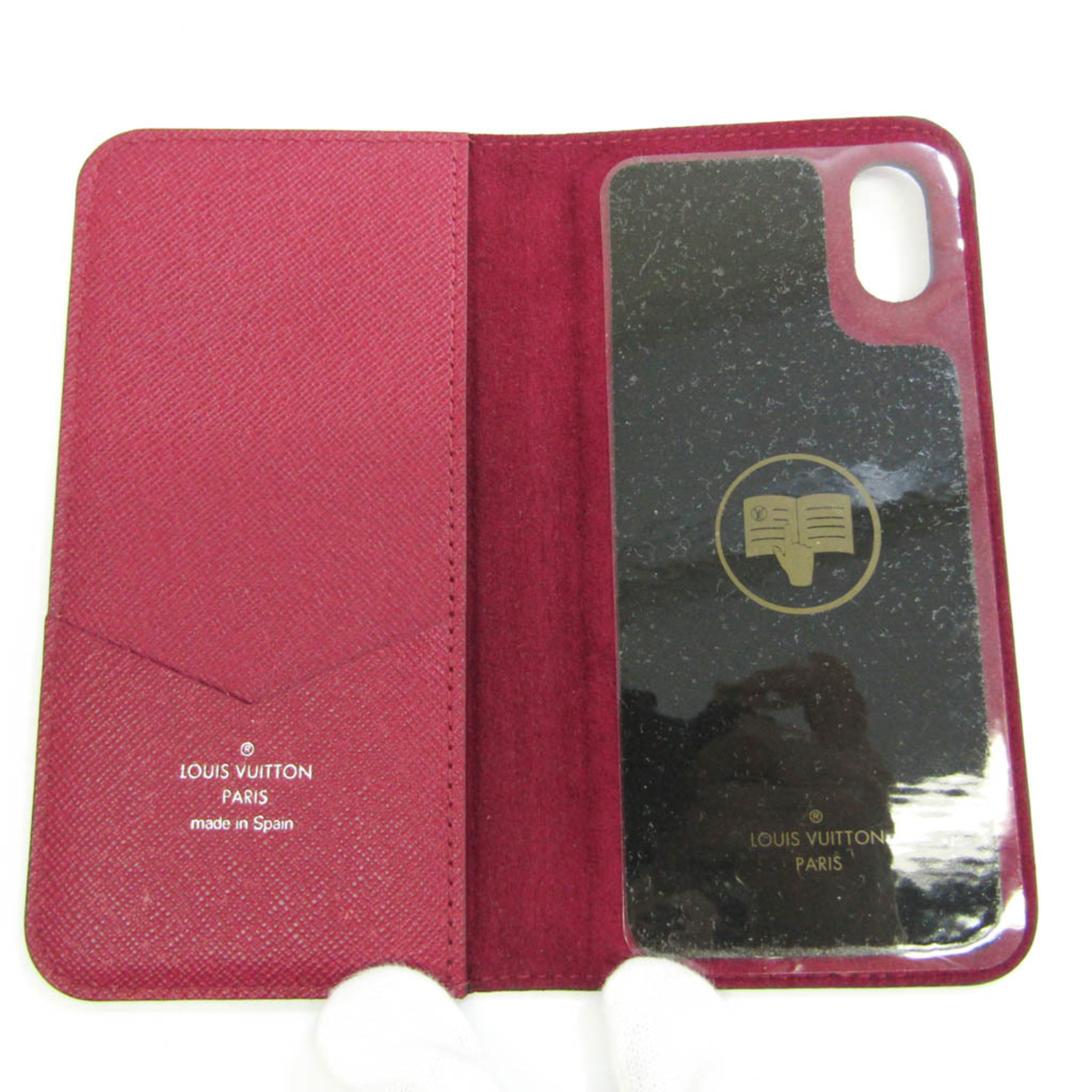 ルイ・ヴィトン(Louis Vuitton) エピ iPhone X フォリオ M64468 エピレザー 手帳型/カード入れ付きケース iPhone X 対応 フューシャ