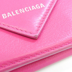 バレンシアガ(Balenciaga) ペーパー ミニウォレット 391446 レディース レザー 財布（三つ折り） ピンク