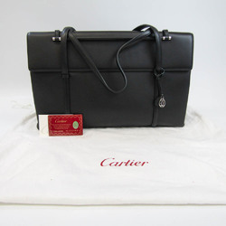 カルティエ(Cartier) カボション レディース レザー トートバッグ ブラック