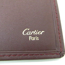 カルティエ(Cartier) マスト レディース,メンズ レザー 札入れ（二つ折り） ボルドー